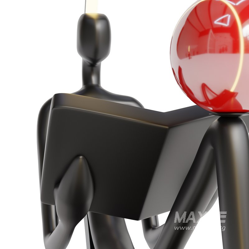 Thinker Sculpture Floor Lamp - Image 2