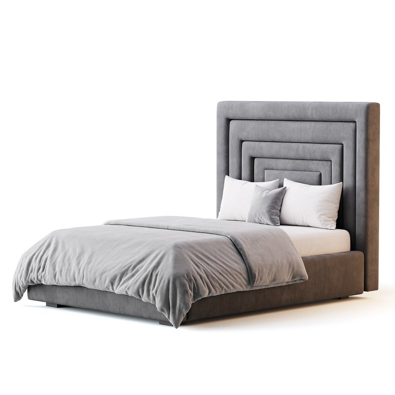 Maklaine Contemporary Navy Velvet Full Bed - Image 2