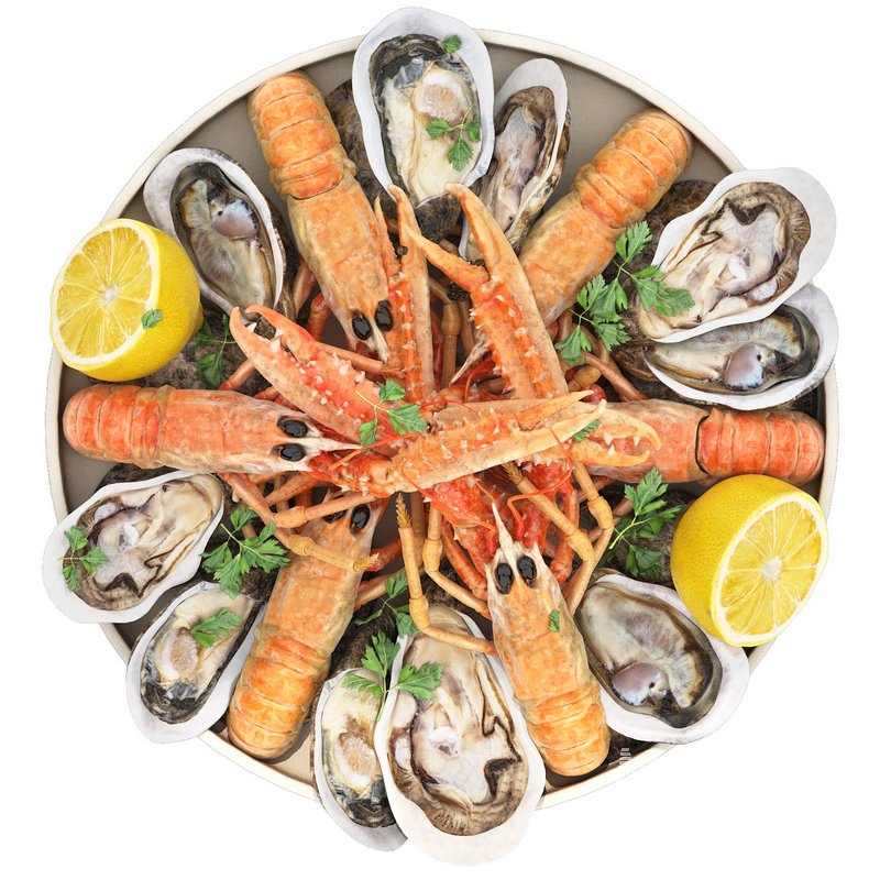 seafood plate of langoustines and oysters - Image 4
