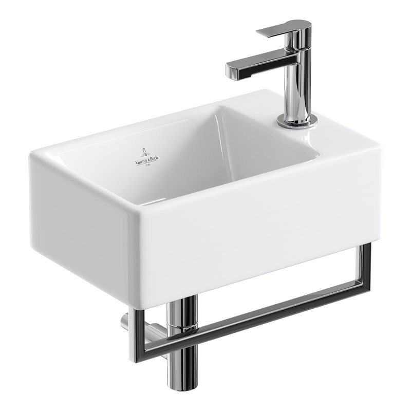 Villeroy Boch Memento Basin and Towel Rail Bundle - Image 2