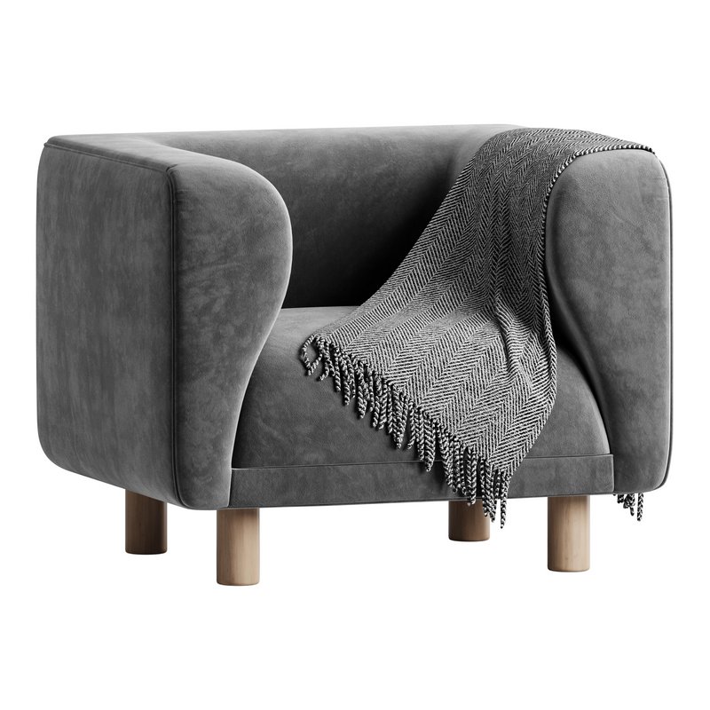 Veneto Velvet Poudre Armchair - Image 3