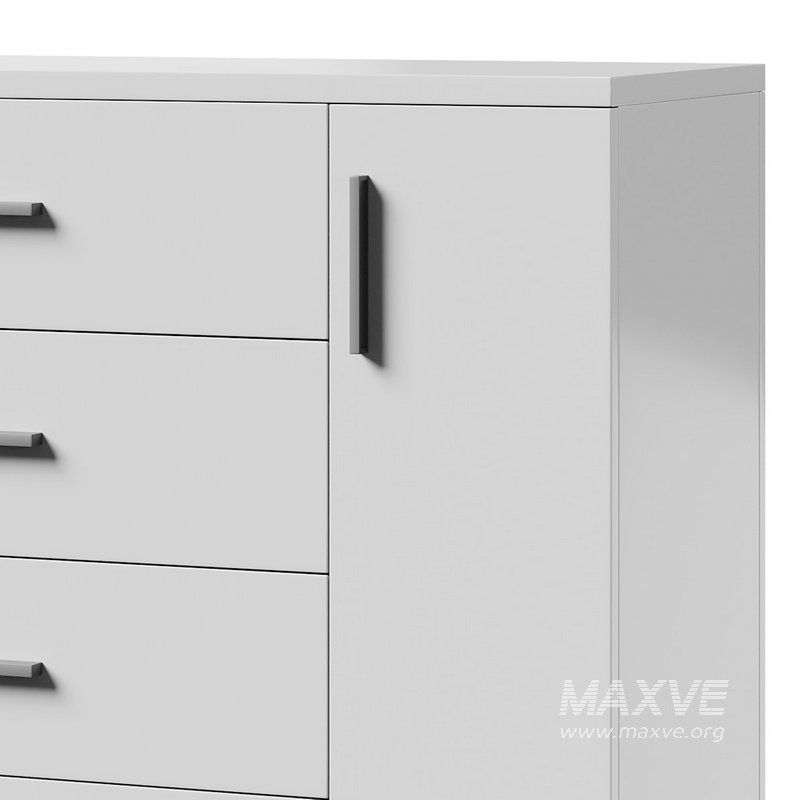 Komod INNOVO White Black Wood - Image 3