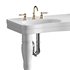 Double Basin Console Bathroom Sink White with 2 Spindle Legs and Overflow - Thumbnail 2