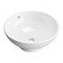 Round Countertop Vessel Bathroom Sink White with Overflow - Thumbnail 3