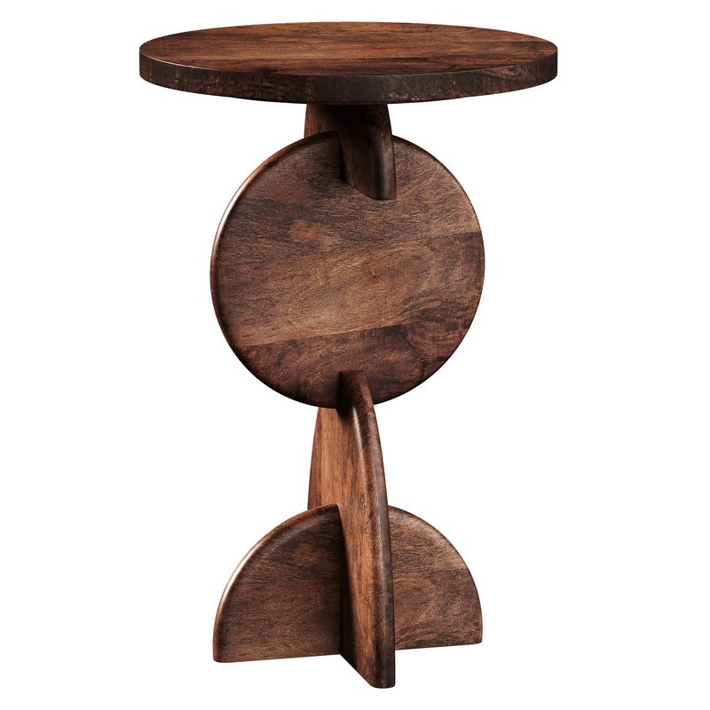 Warm Brown Mango Wood Side Table - Image 1