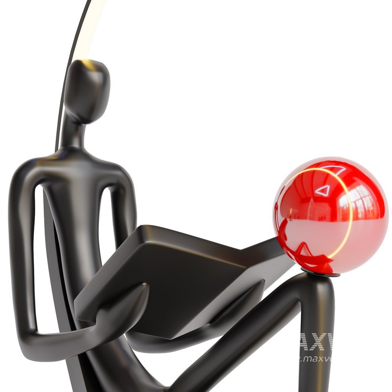 Thinker Sculpture Floor Lamp - Image 3