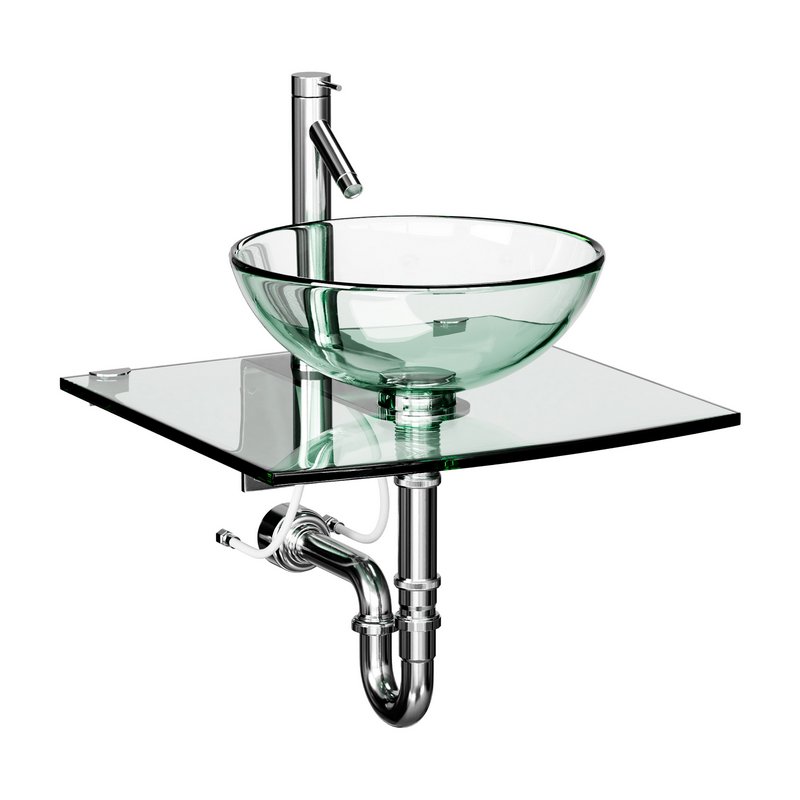 Unique Tempered Glass Wall Mount Vessel Sink - Image 4