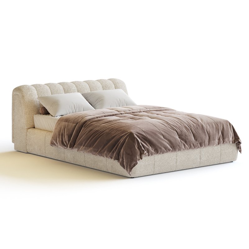 Salami Queen Bed – Maya Cream Boucle - Image 3