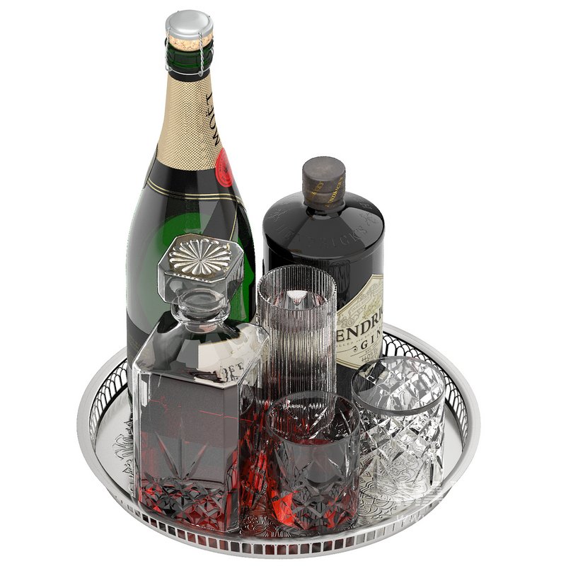 tray of whisky and champagne - Image 3