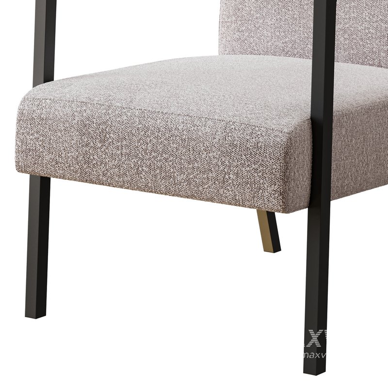 Hatton Steel Frame Boucle Accent Chair-Grey - Image 3