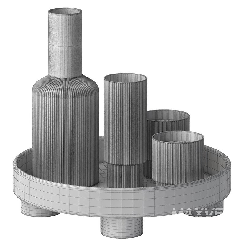 round platform tray with ripple carafe water - Image 2