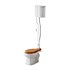 White High Tank Toilet with Round Bowl Chrome Plate Z-Pipe - Thumbnail 3