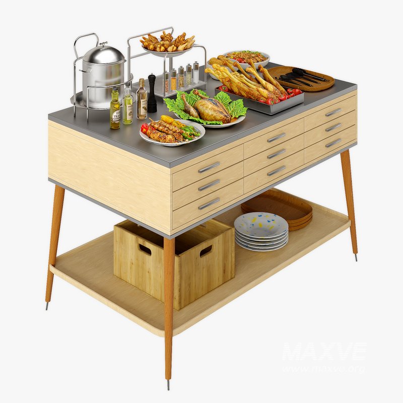 Food Serving Table with Poultry Dishes - Image 4