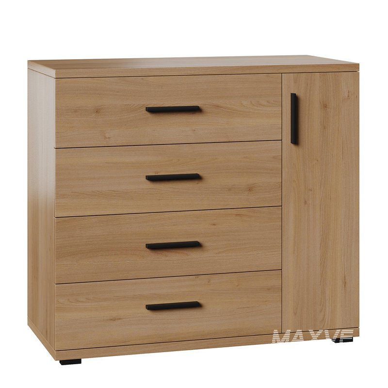 Komod INNOVO White Black Wood - Image 7