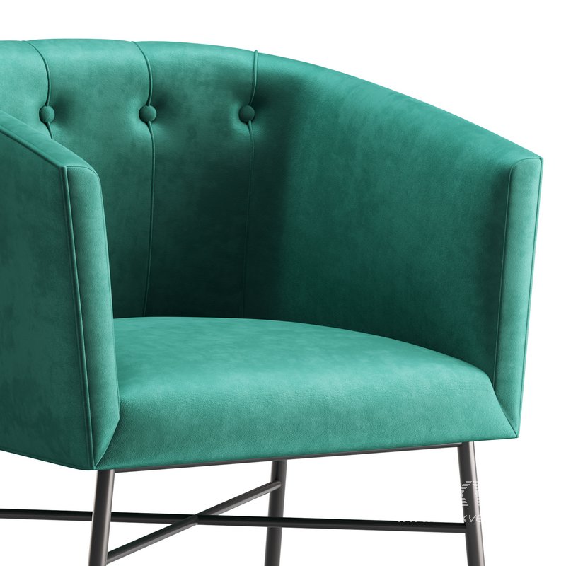 Aurelie Tub Chair in Emerald Green Velvet - Image 6