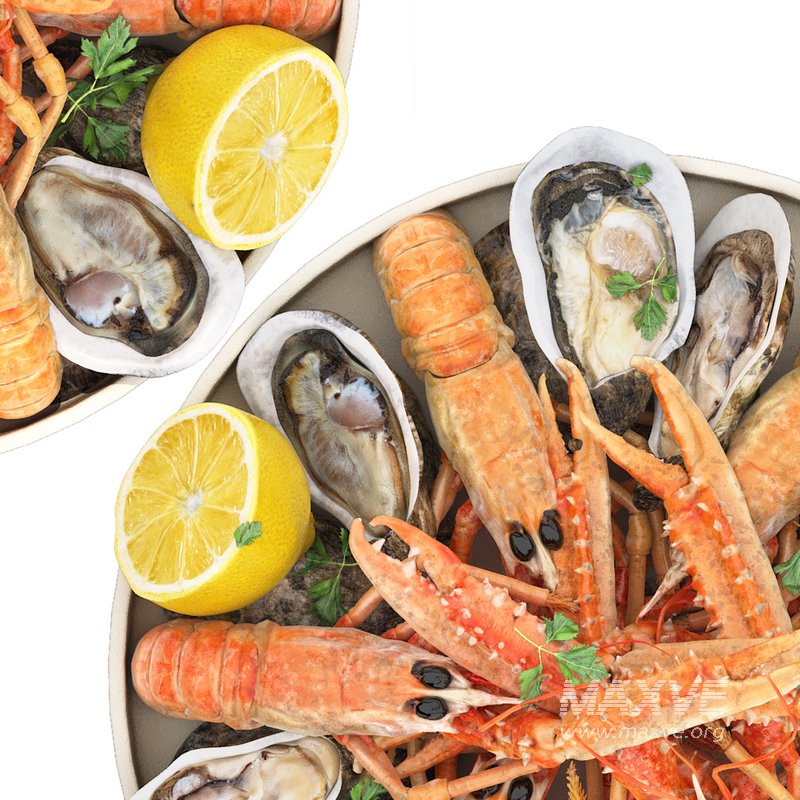 seafood plate of langoustines and oysters - Image 2