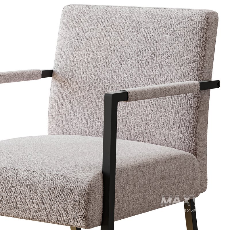 Hatton Steel Frame Boucle Accent Chair-Grey - Image 5