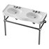 White Console Sink Double Deluxe with Black Nickel Bistro Legs - Thumbnail 4