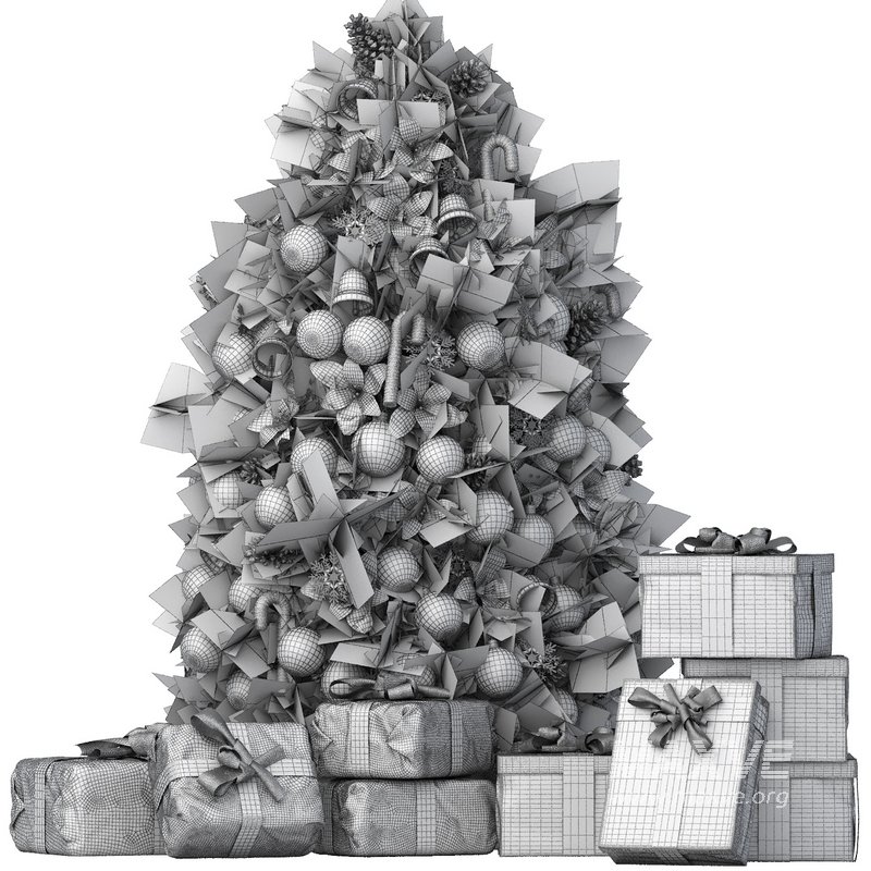 christmas tree with green ornaments - Image 2