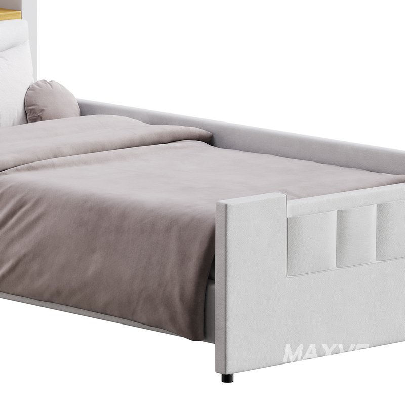 Twin Size Upholstered Platform Bed - Image 4