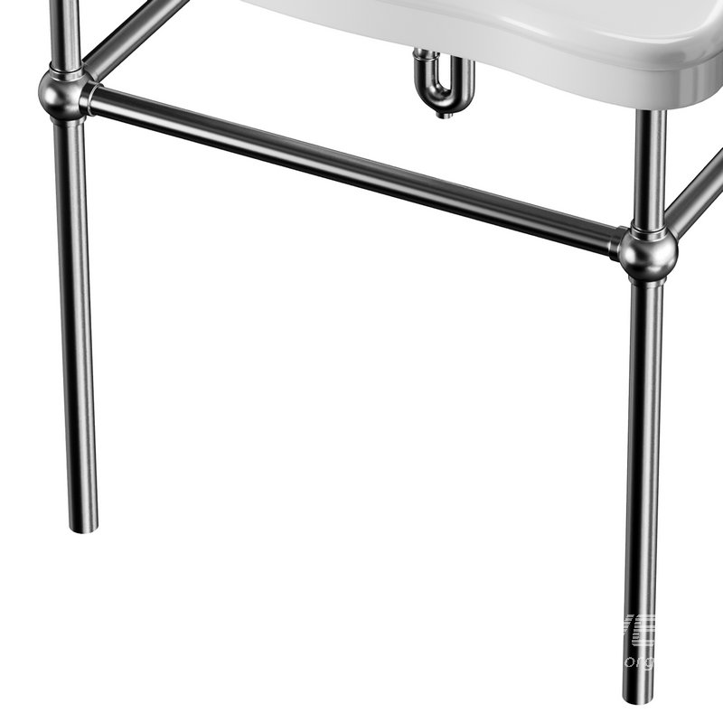 Console Sink Porcelain Belle Epoque with Black Nickel Support Legs - Image 3