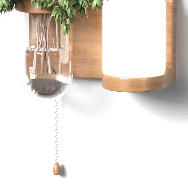 Isla Wall Mounted Lamp & Glass Vase - Image 3