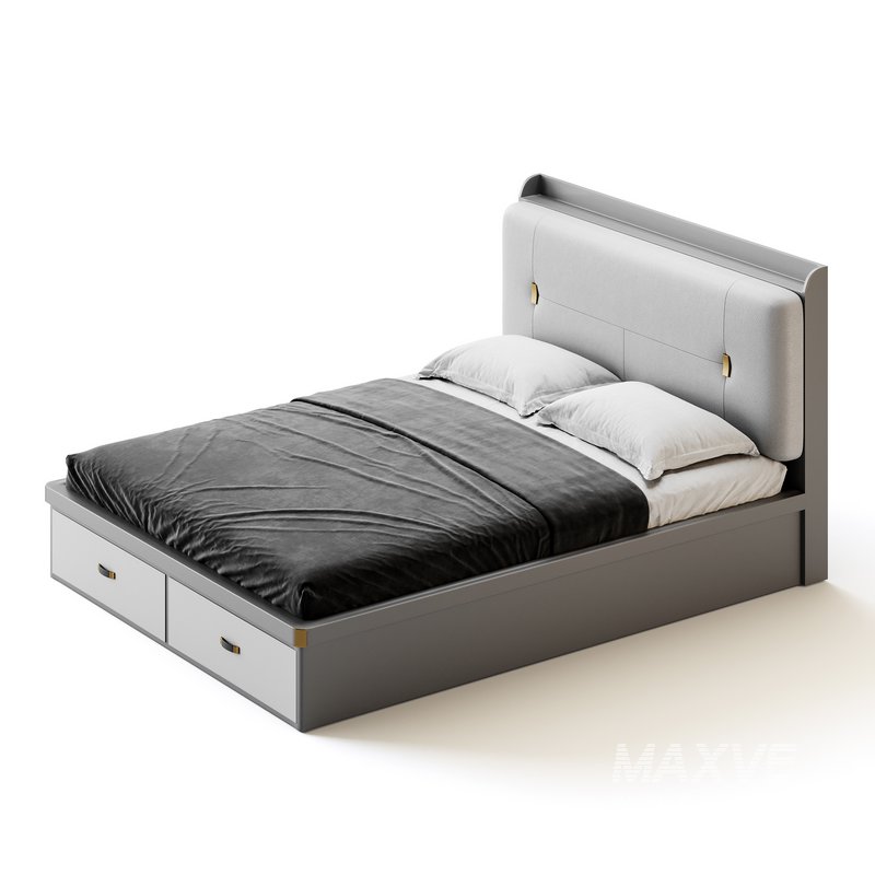 White Wooden Luxury Leather Upholstered Bed - Image 4