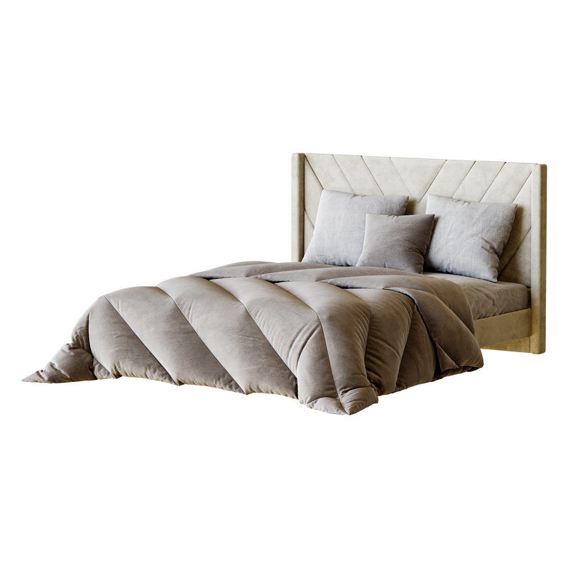 Easyfashion Modern Upholstered Platform Queen Bed with Slat Support Light Gray - Image 4