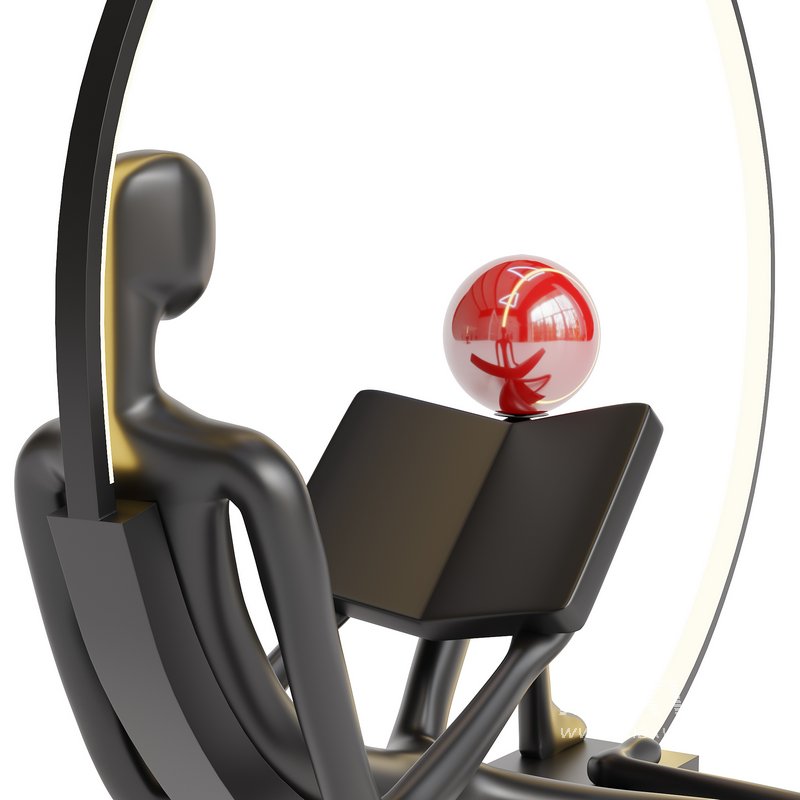 Thinker Sculpture Floor Lamp - Image 4