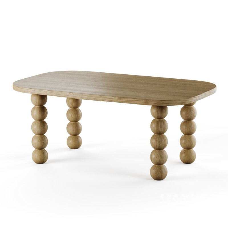 Wooden minimalist rectangular large coffee table - Image 2