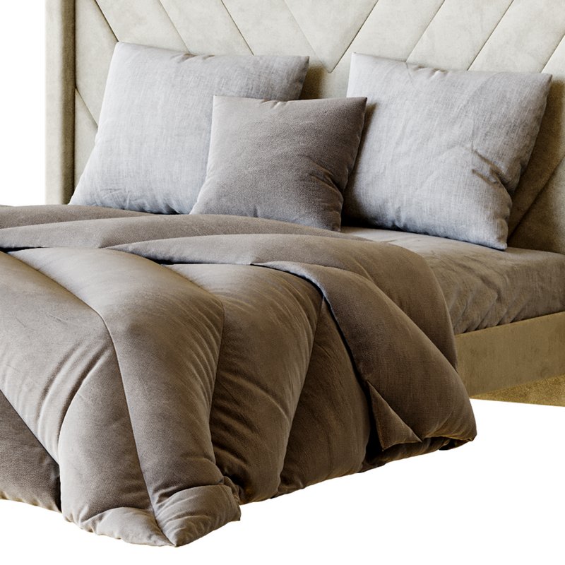 Easyfashion Modern Upholstered Platform Queen Bed with Slat Support Light Gray - Image 6