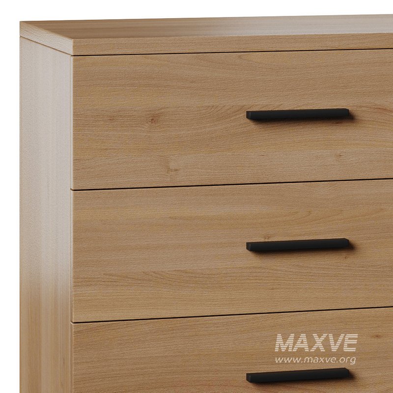 Komod INNOVO White Black Wood - Image 5