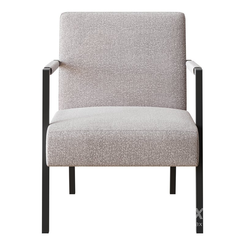 Hatton Steel Frame Boucle Accent Chair-Grey - Image 4