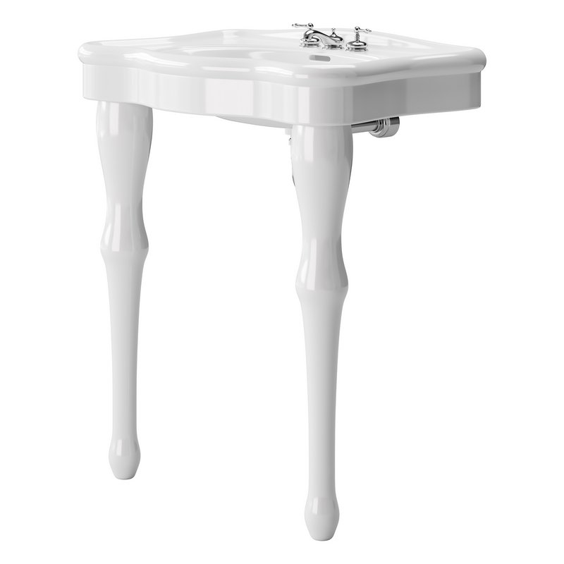 White Console Sink China Two Spindle Legs - Image 6