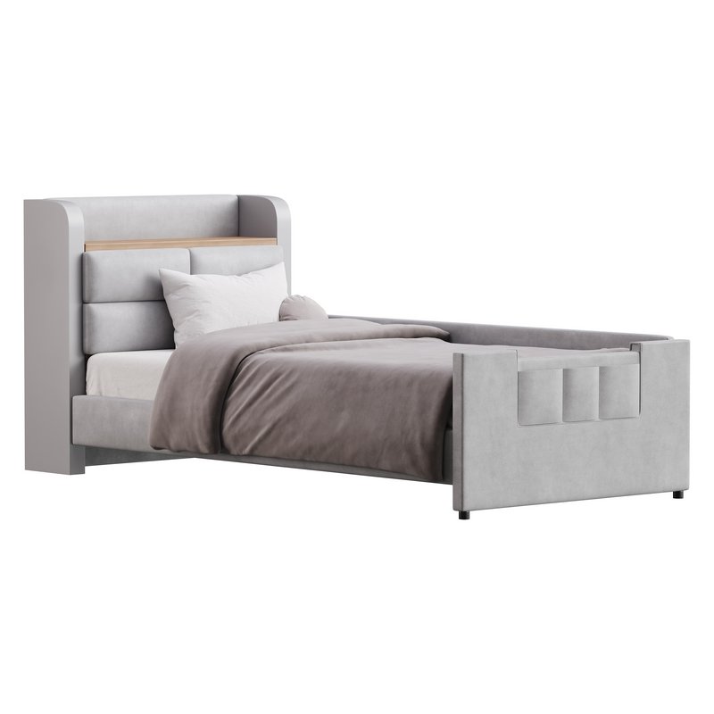 Twin Size Upholstered Platform Bed - Image 5