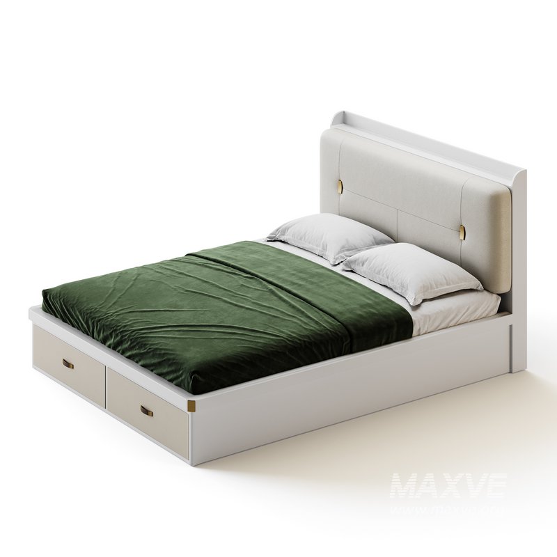 White Wooden Luxury Leather Upholstered Bed - Image 5