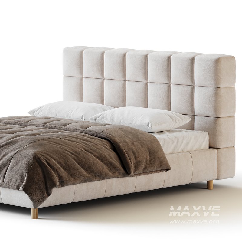 White-velvet-minimalist-bed - Image 4
