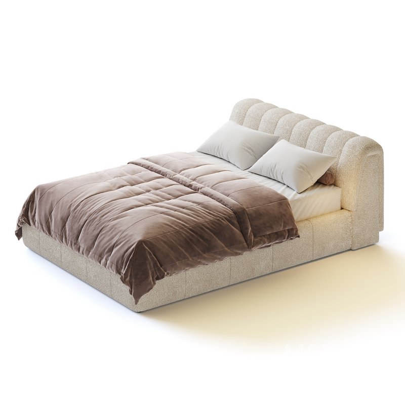 Salami Queen Bed – Maya Cream Boucle - Image 5