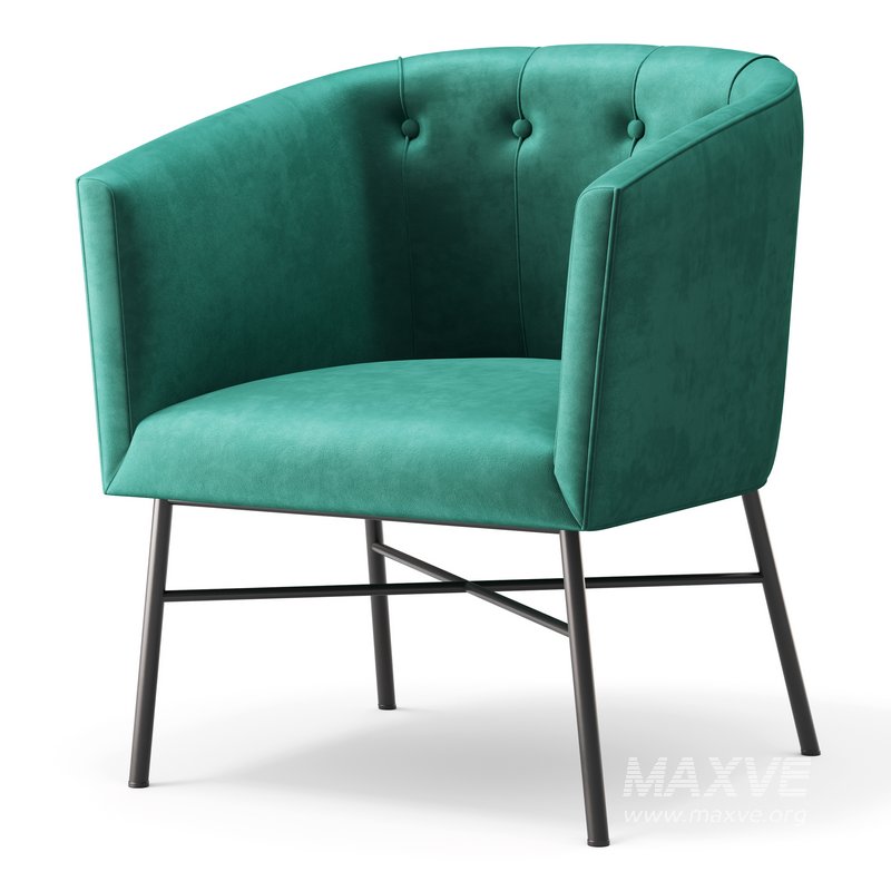 Aurelie Tub Chair in Emerald Green Velvet - Image 4