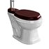 Dark Oak High Tank Pull Chain Toilet Wooden Tank Round Bowl - Thumbnail 5