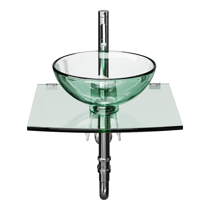 Unique Tempered Glass Wall Mount Vessel Sink - Image 6