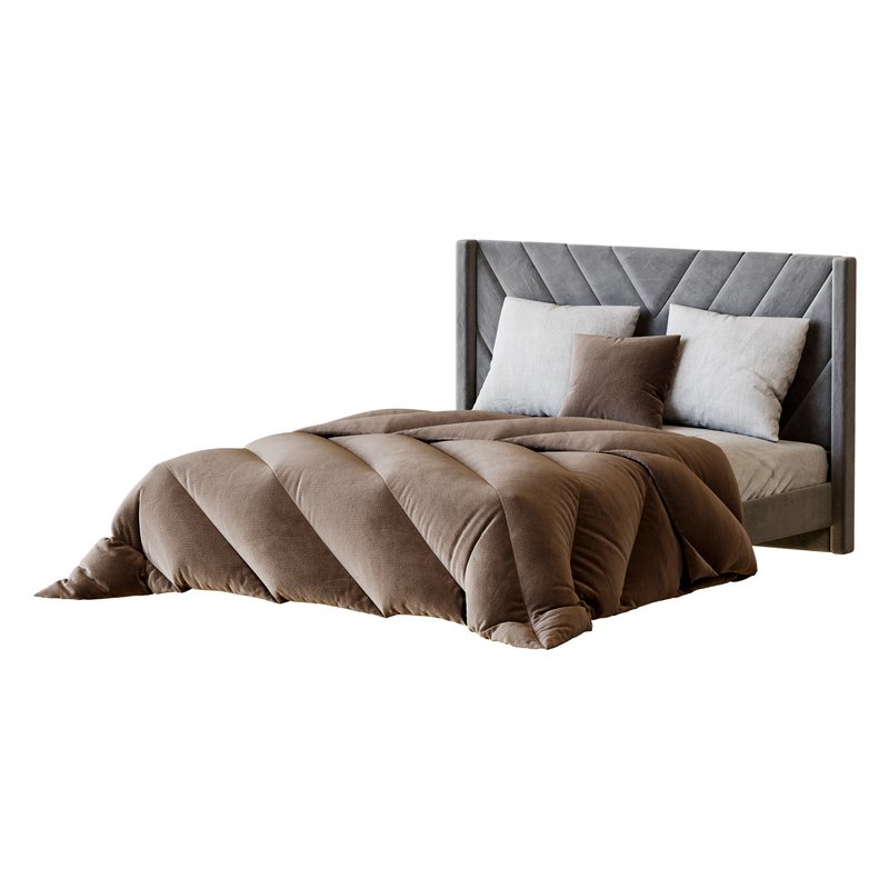 Easyfashion Modern Upholstered Platform Queen Bed with Slat Support Light Gray - Image 5