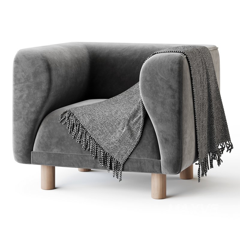 Veneto Velvet Poudre Armchair - Image 4