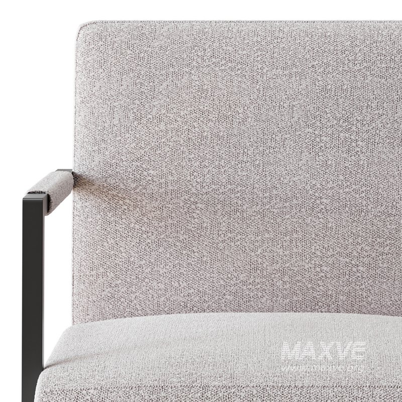 Hatton Steel Frame Boucle Accent Chair-Grey - Image 7