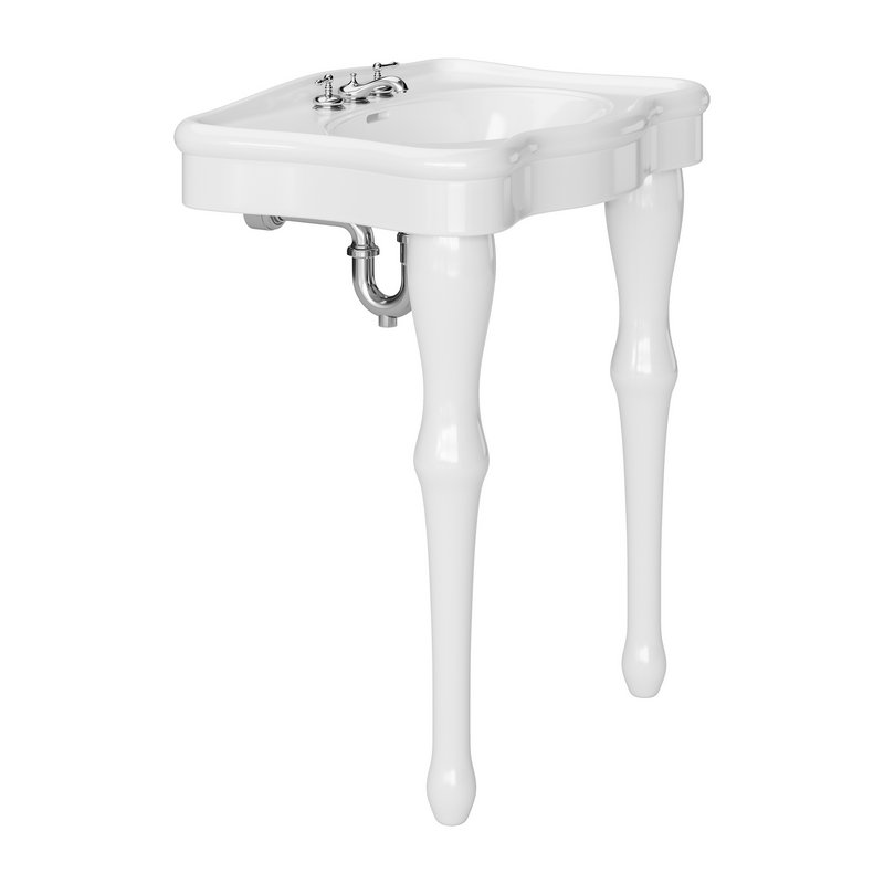 White Console Sink China Two Spindle Legs - Image 5