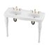Double Basin Console Bathroom Sink White with 2 Spindle Legs and Overflow - Thumbnail 6