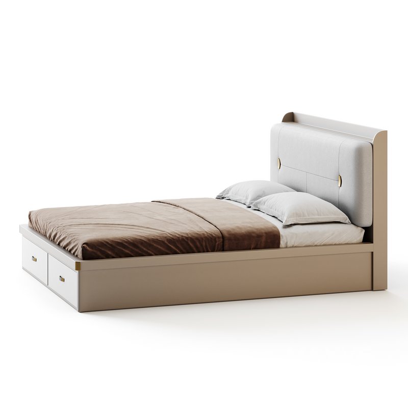White Wooden Luxury Leather Upholstered Bed - Image 6