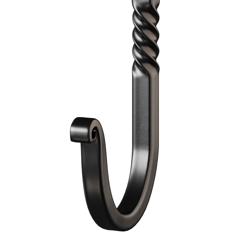 Black Wrought Iron Wall Mount Hooks - Image 6
