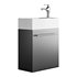 Small Wall Mounted Cabinet Vanity Bathroom Sink Cabinet Black - Thumbnail 8