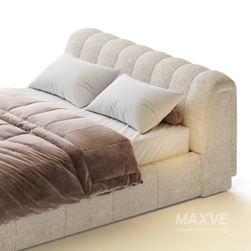 Salami Queen Bed – Maya Cream Boucle - Image 6